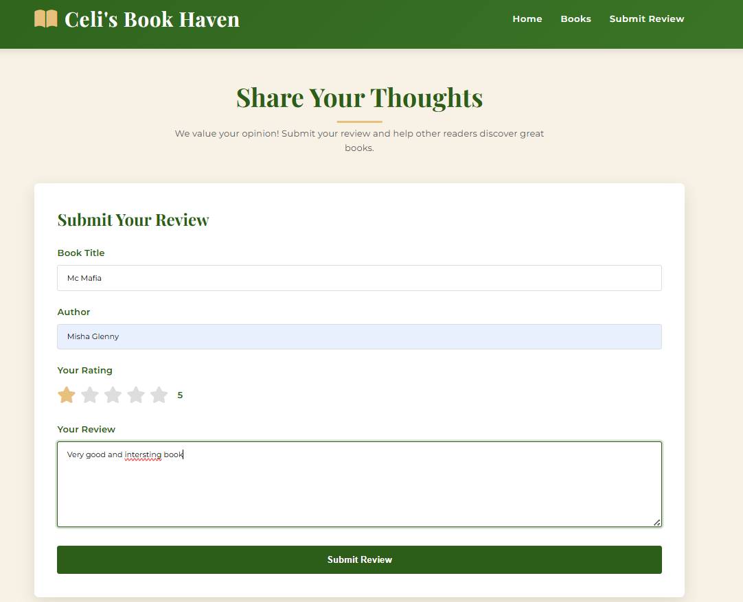 BookStore Product Page