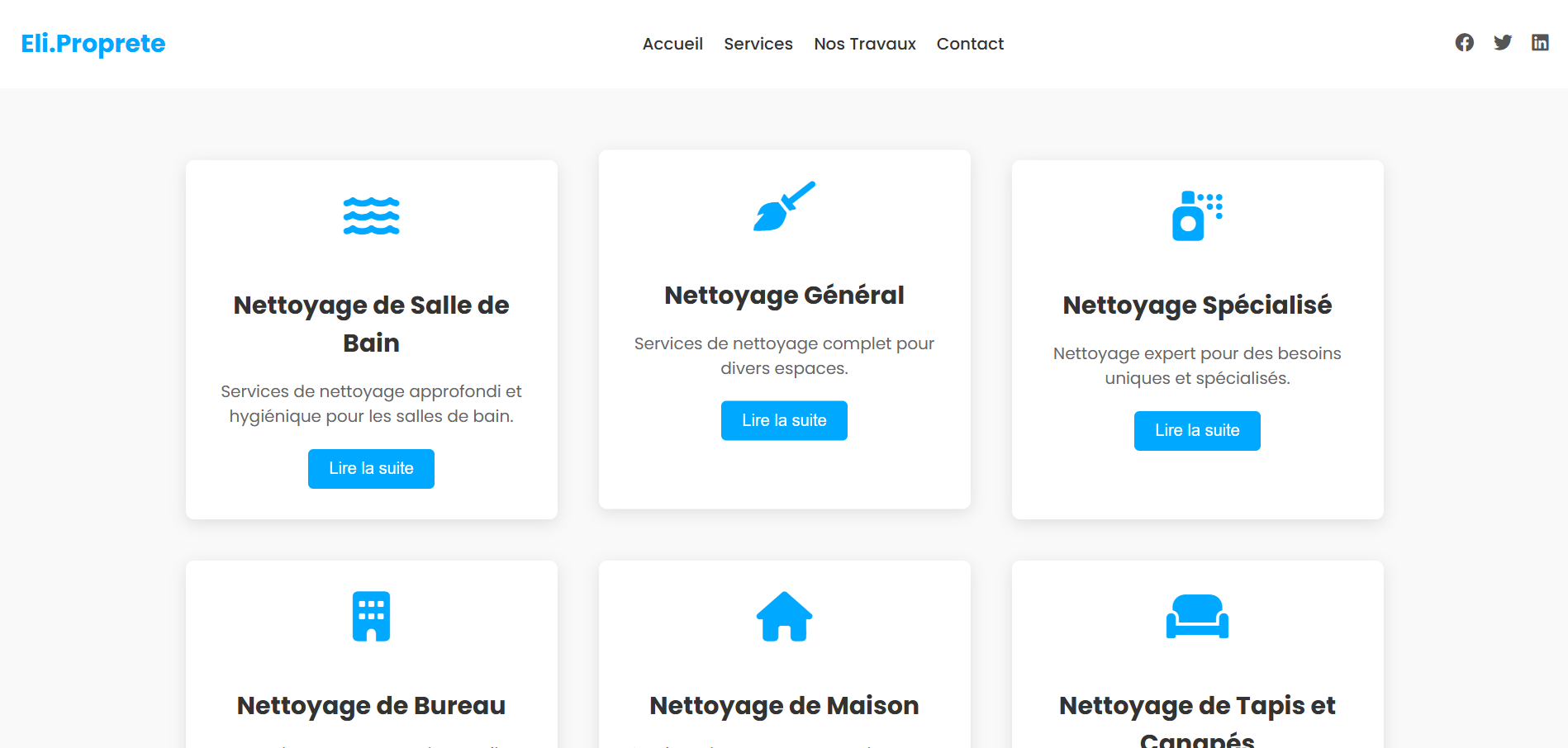 Eli Proprete Services Page