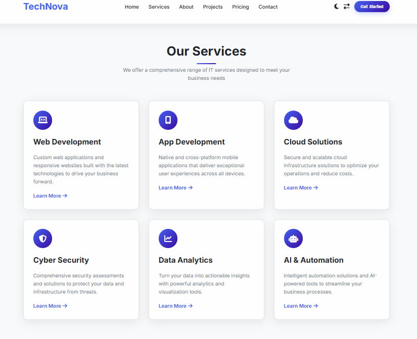 InnovaIT Services Page